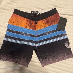 Hurley Blue and Orange Board Shorts boys 24